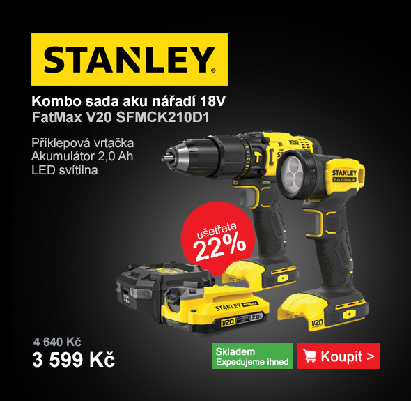 Kombo sada aku nářadí V20 18V 1x2,0Ah Stanley FatMax SFMCK210D1