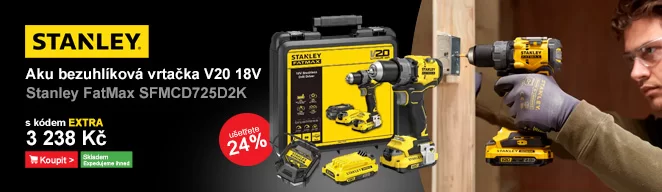 Aku bezuhlíková vrtačka V20 18V 2x2,0Ah Stanley FatMax SFMCD725D