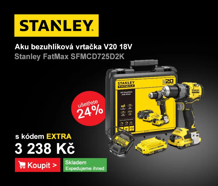 Aku bezuhlíková vrtačka V20 18V 2x2,0Ah Stanley FatMax SFMCD725D