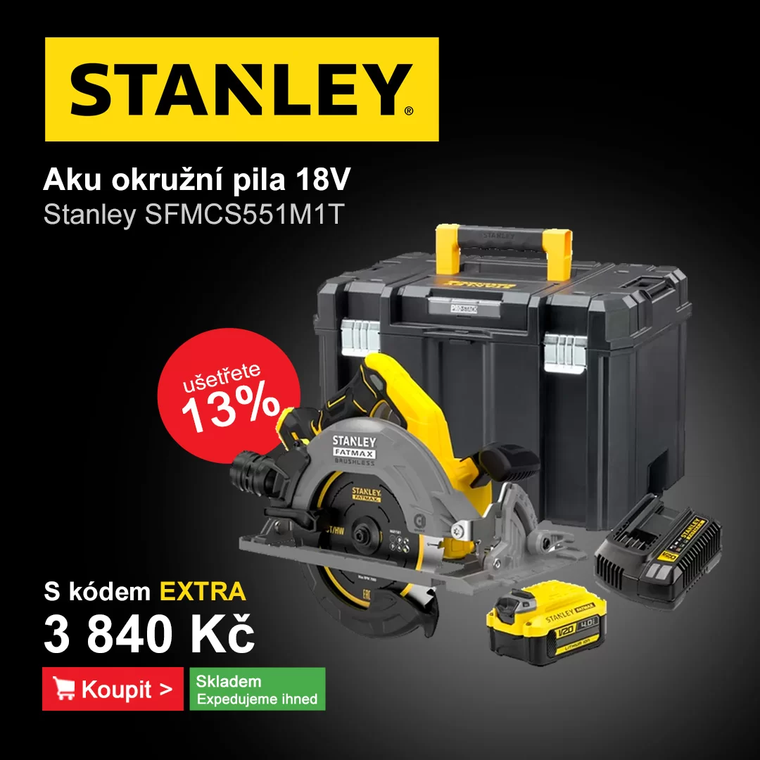 Aku okružní pila 18V/1x4,0Ah STANLEY FATMAX V20 SFMCS551M1T