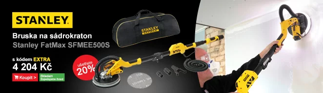 Excentrická bruska na sádrokarton s teleskopickou rukojetí Stanl