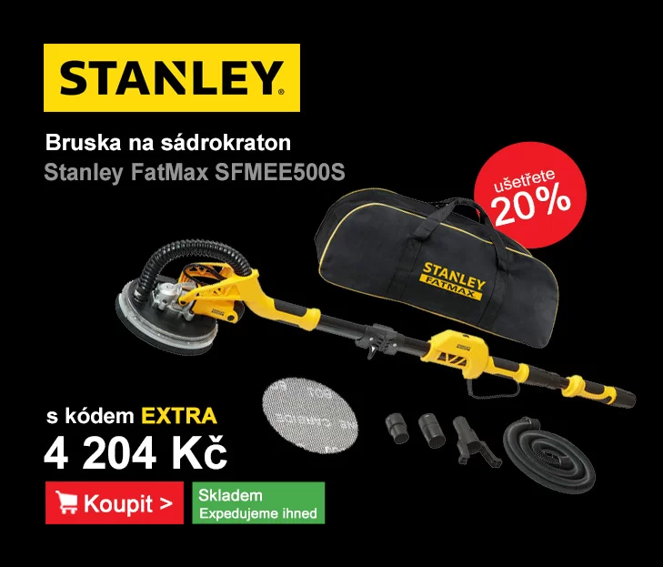 Excentrická bruska na sádrokarton s teleskopickou rukojetí Stanl