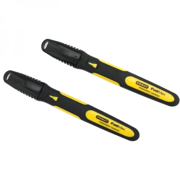 Permanentní popisovač jemný hrot černý 2ks Stanley 0-47-312