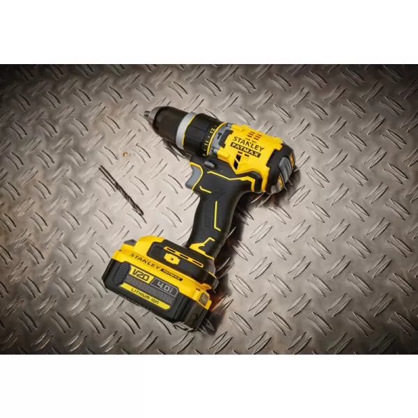 Aku bezuhlíková vrtačka s příklepem V20 18V 2x4,0Ah Stanley FatMax SFMCD721M2K