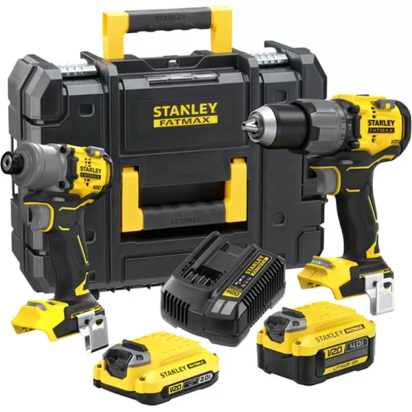 Aku bezuhlíková kombinovaná sada 18V 1x4,0Ah + 1x2,0Ah STANLEY FATMAX V20 SFMCK211MDT