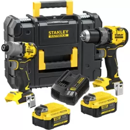 Aku bezuhlíková kombinovaná sada 18V 2x4,0Ah STANLEY FATMAX V20 SFMCK211M2T