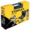 Sada pneu nářadí - 1/2" utahovák, ráčna, kladivo, přímá bruska Stanley 8221074STN