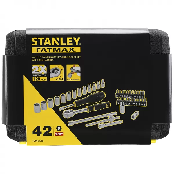 1/4" 42dílná sada hlavic FatMax STANLEY FMMT82683-1