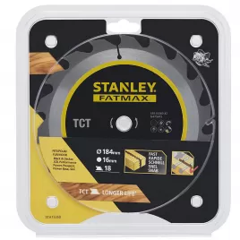Pilový kotouč TCT/HM brousitelný pro podélné řezy 184 x 16 mm, 18 zubů Stanley STA15360
